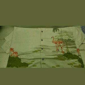 Tommy bahama mens flamingo button up shirt sz-L